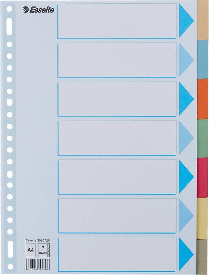 OfficeTown Esselte tabbladen voor ft A4 karton 7 tabs 23 perforatiegaten - Foto 2