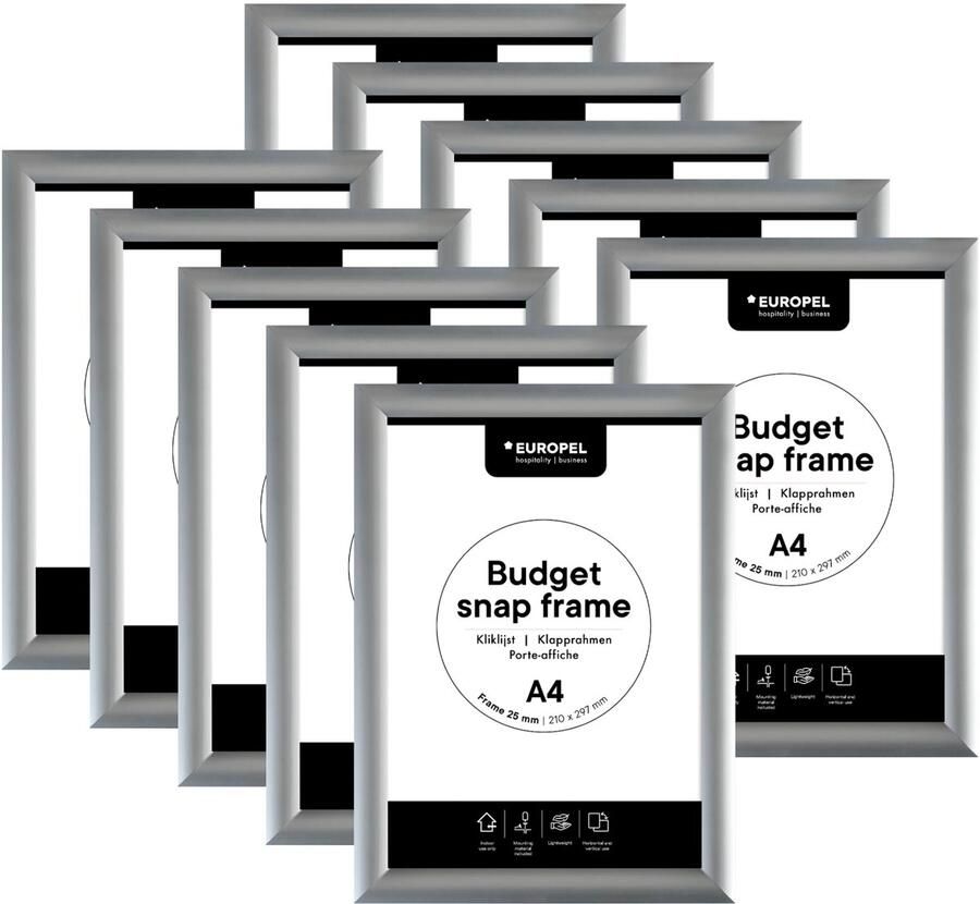 Europel clicklijst Budget lijst 25 mm ft A4 pak van 10 stuks