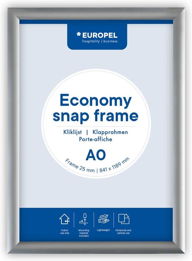 Europel clicklijst Economy lijst 25 mm ft A0 zilver