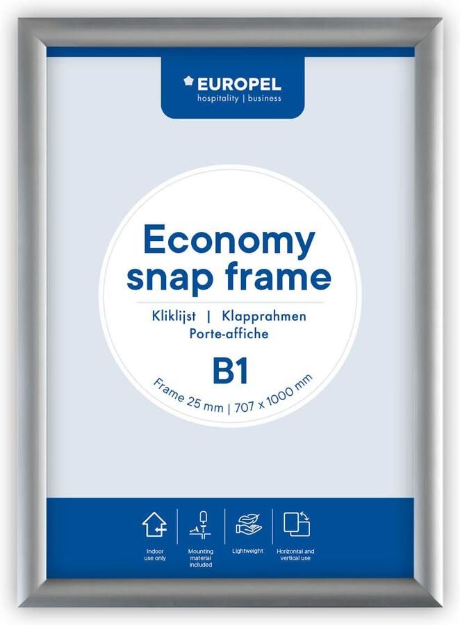 Europel clicklijst Economy lijst 25 mm ft B1 zilver