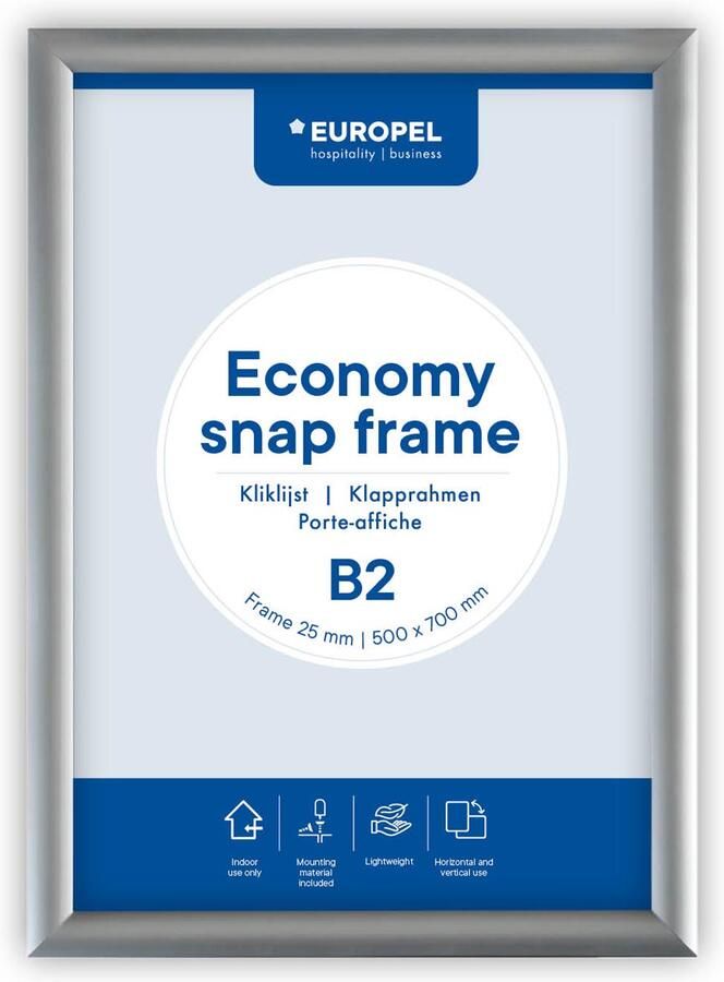Europel clicklijst Economy lijst 25 mm ft B2 zilver