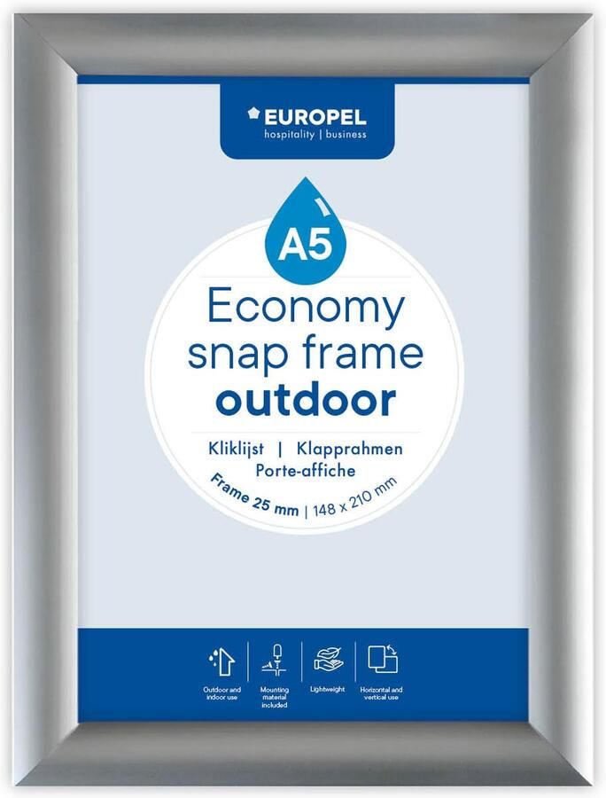 Europel clicklijst Economy waterdicht 25 mm ft A5 zilver - Foto 1