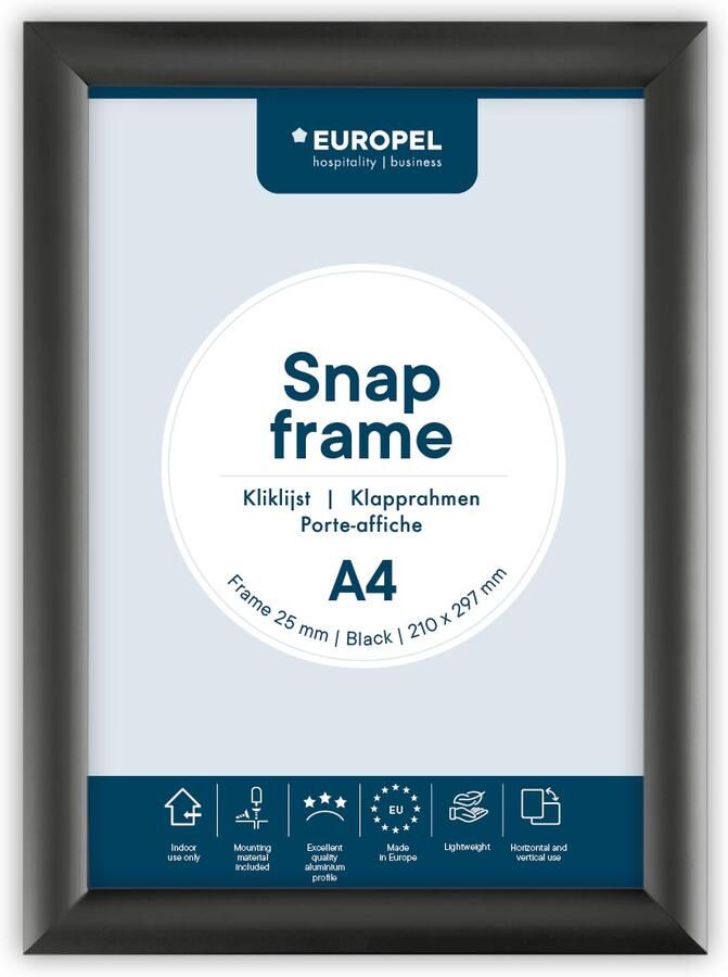 Europel clicklijst Premium 25 mm ft A4 zwart