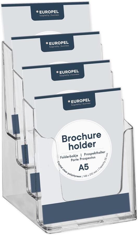 Europel Folderhouder OPUS 2 4vaks A5 transparant