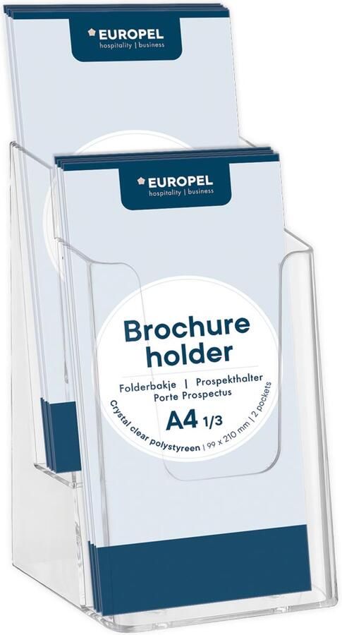 Europel Folderhouder OPUS 2 2vaks 1 3 A4 transparant
