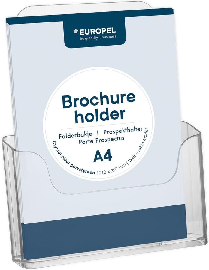 Europel Folderhouder tafel wand A4 41mm transparant