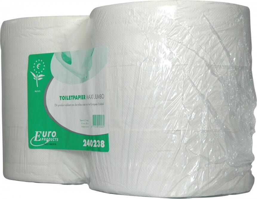Europroducts toiletpapier Maxi Jumbo 2-laags 380 meter eco pak van 6 rollen