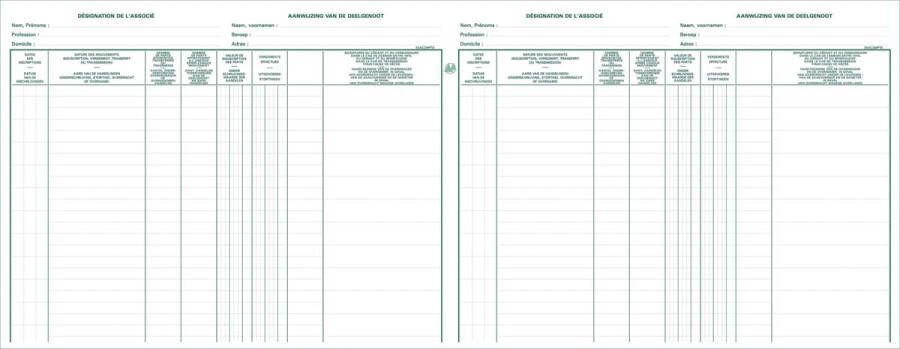 Exacompta Register Piqure aandeelhouder BVBA SPRL 320x250mm 80vel groen
