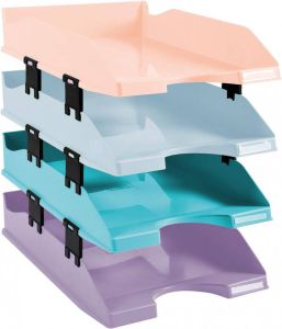 Exacompta brievenbak Combo pak van 4 stuks in pastel kleuren