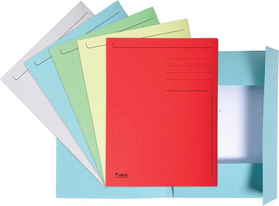 Exacompta dossiermap Foldyne ft 24 x 32 cm (voor ft A4) geassorteerde kleuren pak van 10 stuks