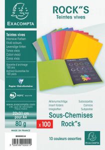 Exacompta dossiermap Rock&apos;s 80 ft 22 x 31 cm pak van 100 geassorteerde kleuren
