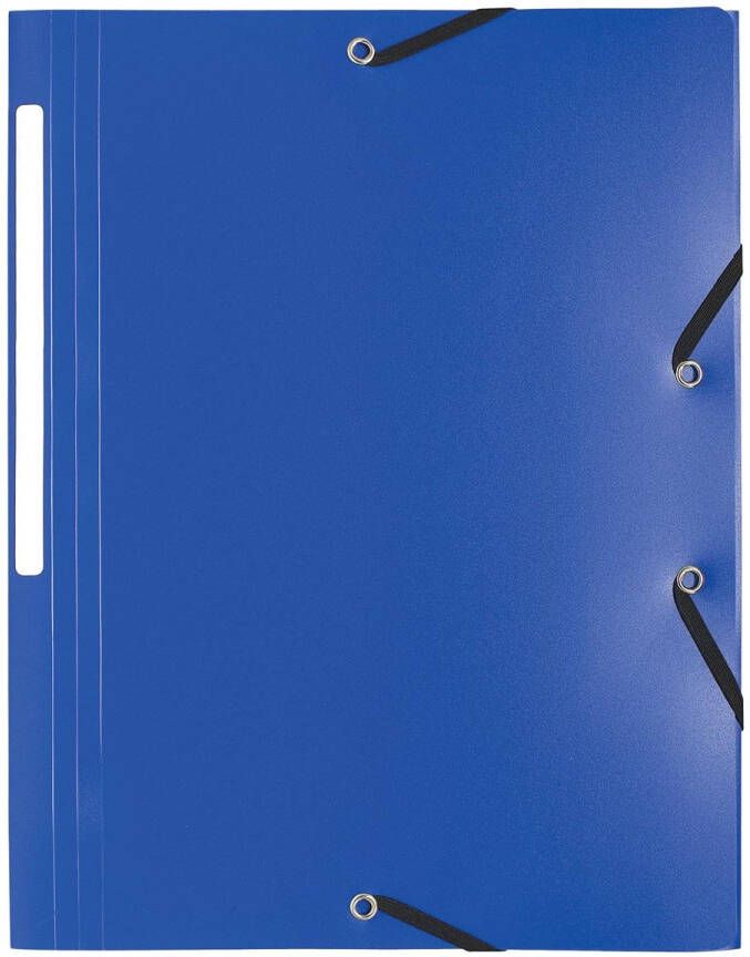Exacompta elastomap A4 uit PP 3 kleppen en elastiek blauw