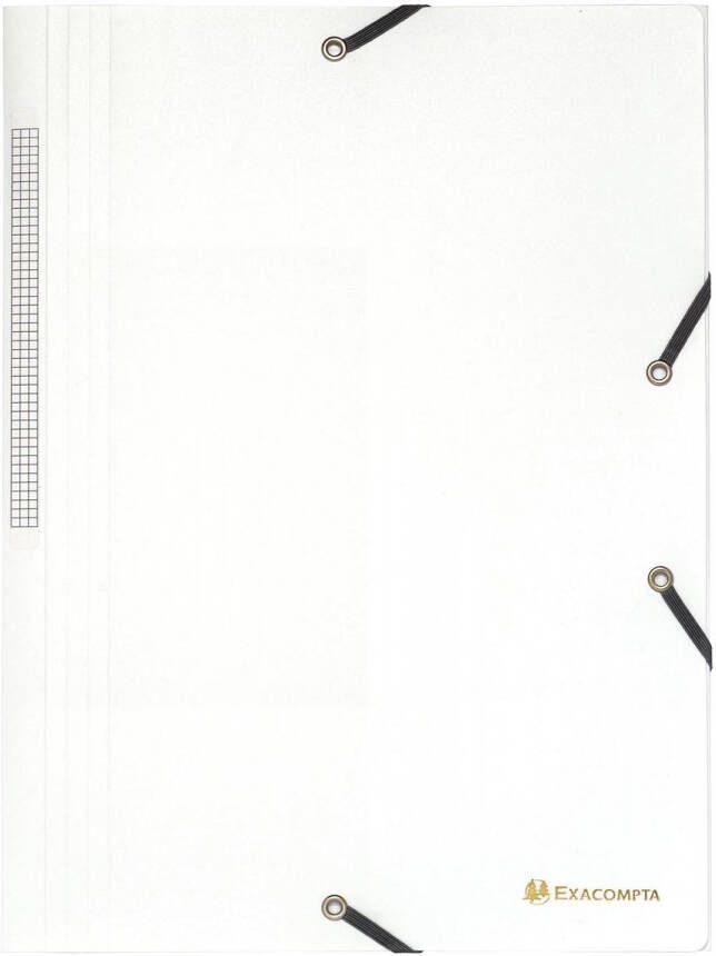 Exacompta elastomap A4 uit PP 3 kleppen en elastiek wit