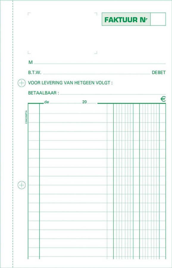 Exacompta facturen ft 21 x 13 5 cm tripli verticaal Nederlandstalig