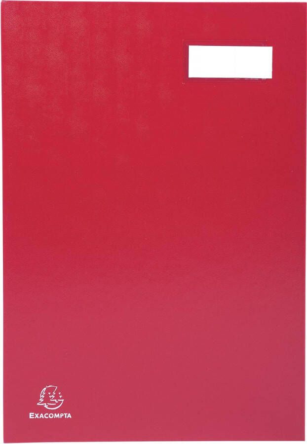 Exacompta handtekenmap voor ft 24 x 35 cm uit karton overdekt met pvc 20 indelingen rood
