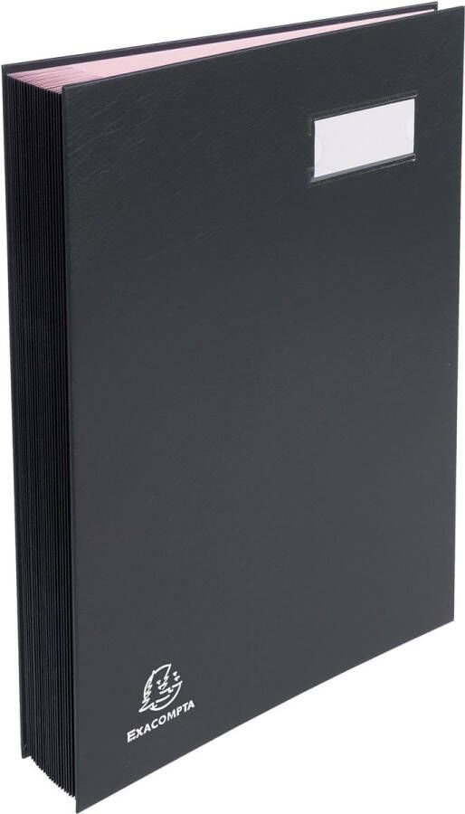 Exacompta handtekenmap voor ft 24 x 35 cm uit karton overdekt met pvc 20 indelingen zwart