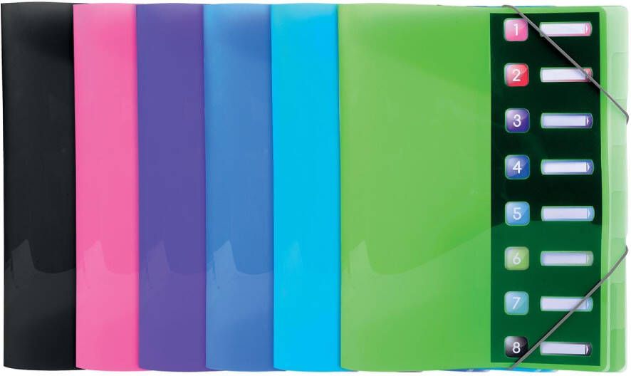 OfficeTown Exacompta Iderama sorteermap uit PP met 8 vakken geassorteerde kleuren - Foto 2