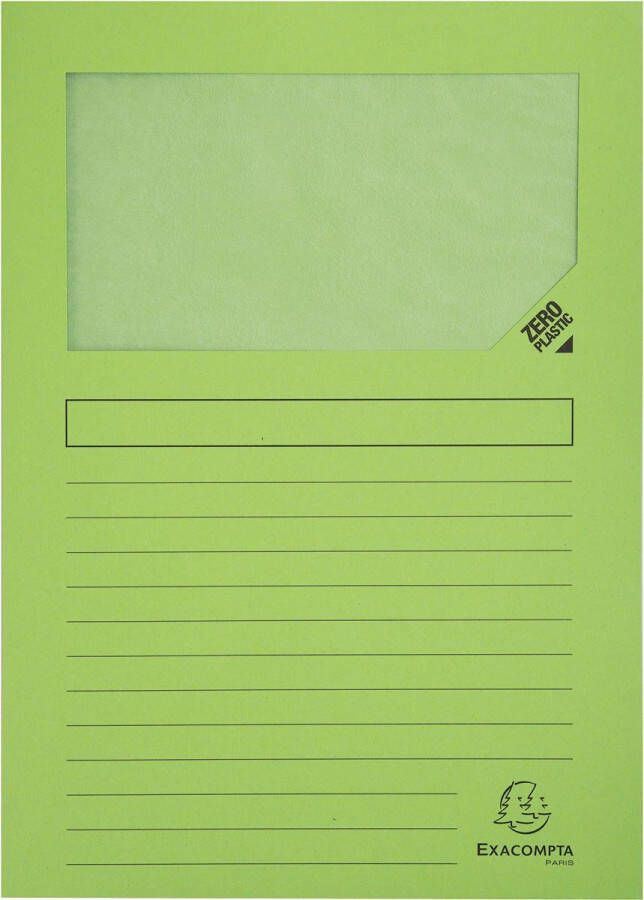 Exacompta L-map met venster Forever pak van 100 stuks lichtgroen