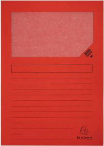Exacompta L-map met venster Forever pak van 100 stuks rood