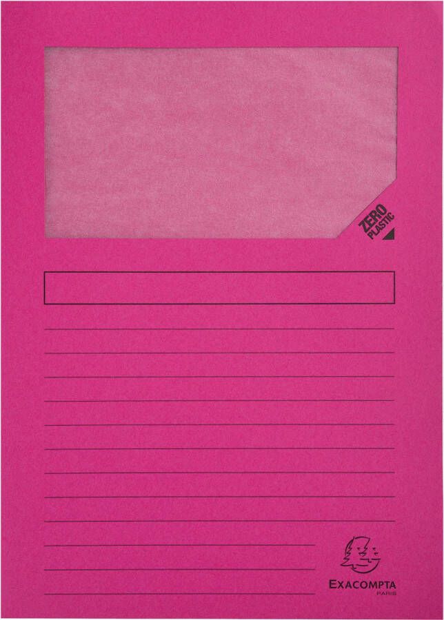Exacompta L-map met venster Forever pak van 100 stuks roze
