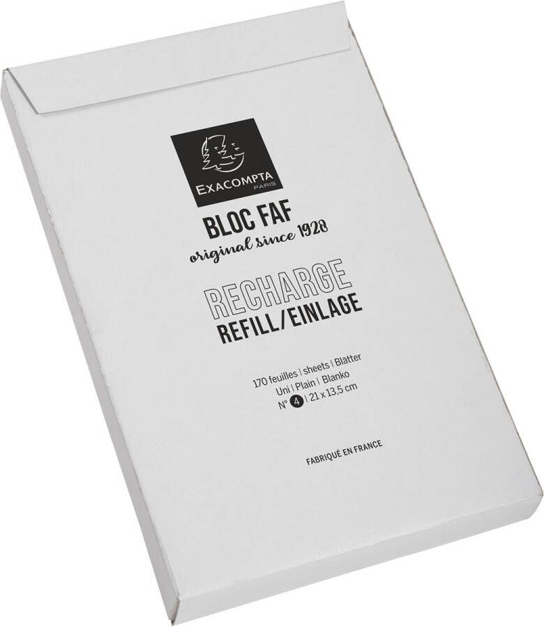 Exacompta navulling voor schrijfblok FAF N°4 blanco ft 21 x 13 5 cm