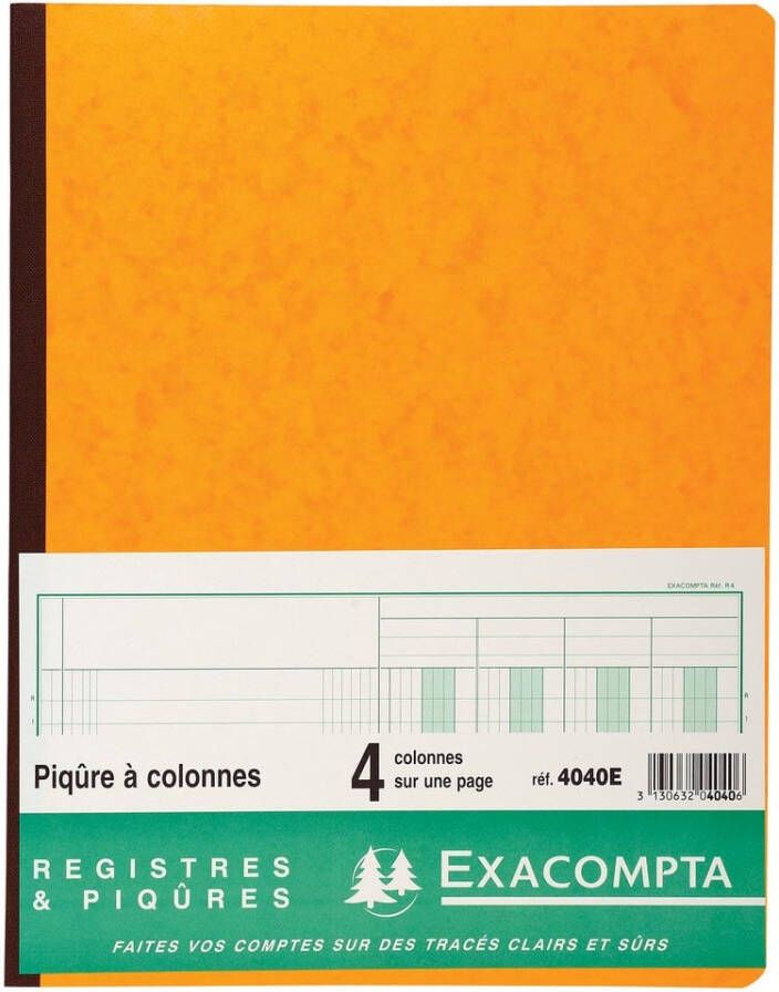 Exacompta registers ft 32 x 25 cm 4 kolommen op 1 bladzijde 31 lijnen 80 bladzijden