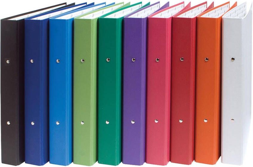 Exacompta Ringmap geassorteerde kleuren: wit oranje rood roze paars groen lichtgroen blauw donker