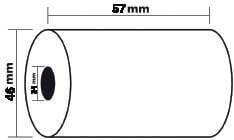 Exacompta thermische rekenrol ft 57 mm diameter +-46 mm asgat 12 mm lengte 24 meter pak van 5 rol