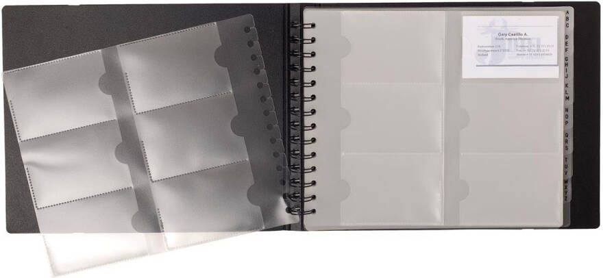 Exacompta Visitekaartenmap Exactive Ft 20 x 25 cm voor 240 kaarten zwart