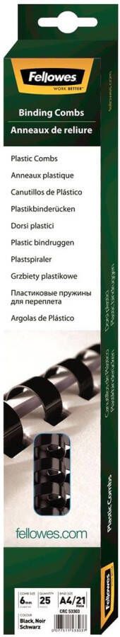 Fellowes bindruggen doos van 25 stuks 6 mm wit