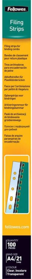 Fellowes filestrips uit plastic ft A4 pak van 100 stuks