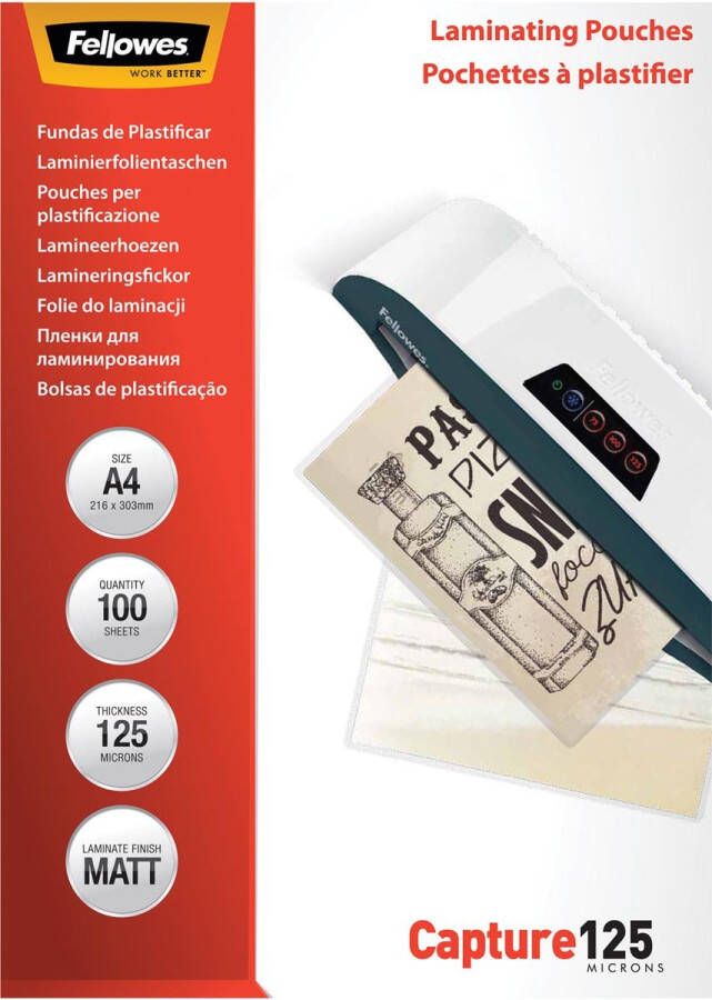 Fellowes lamineerhoes Capture125 ft A4 250 micron (2 x 125 micron) pak van 100 stuks mat
