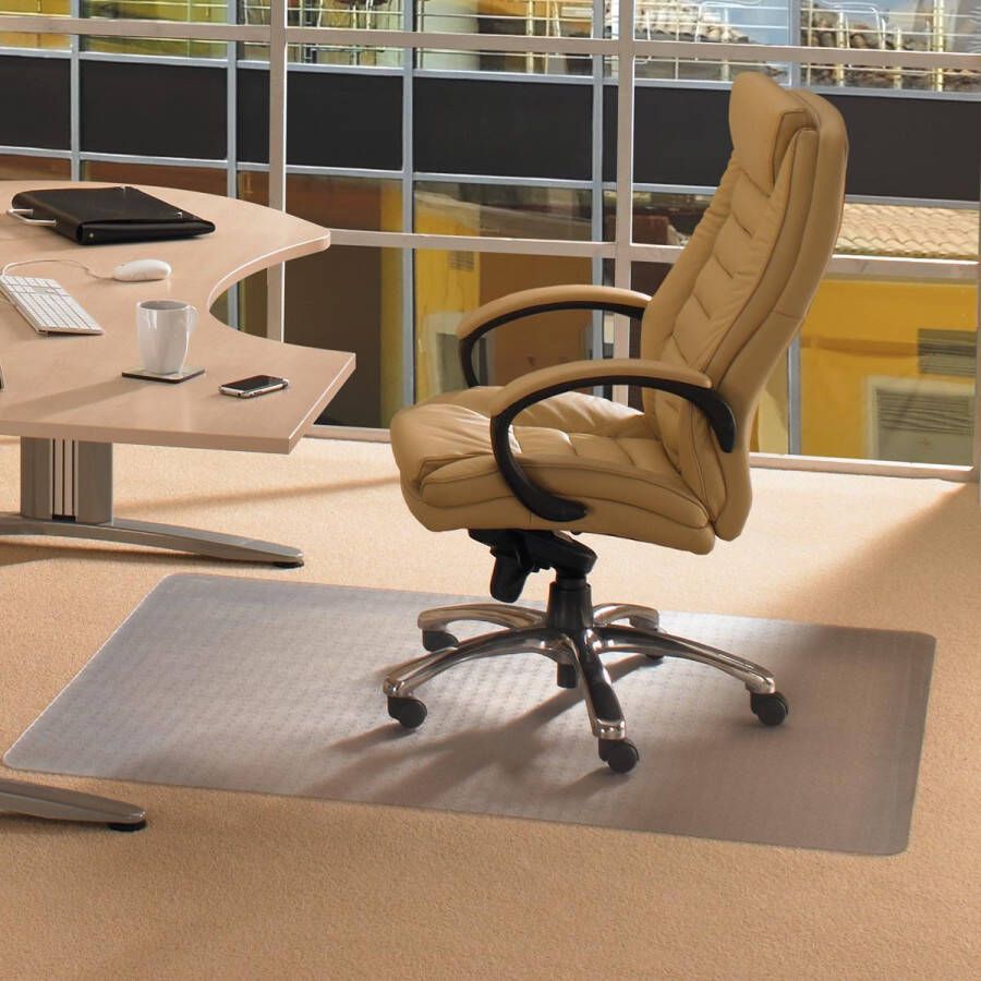 Floortex Stoelmat Computex voor tapijt formaat 120 x 150 cm rechthoekig