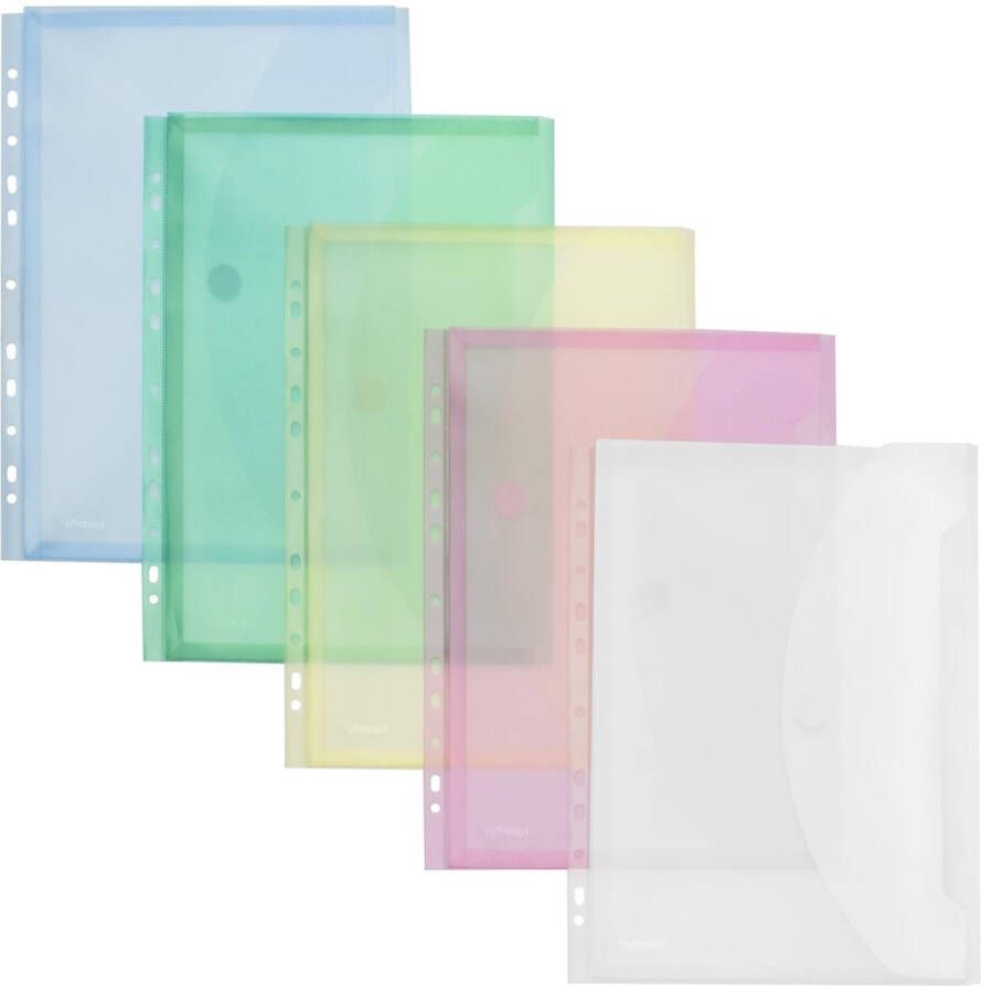 Foldersys geperforeerde showtas A4 geassorteerde kleuren pak van 10 stuks
