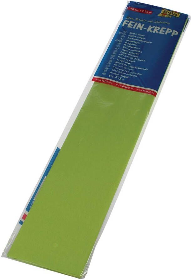 Folia Paper Crêpepapier Folia 250x50cm nr145 lichtgroen