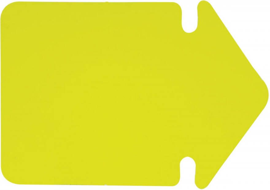 Folia etiketten in fluokarton 24 cm fluo geel (pijlen)