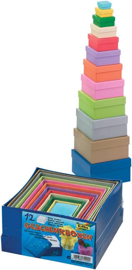 Folia geschenkdozen vierkant ft grootste: 14 5 x 7 5 cm (l x h) ft kleinste: 3 5 x 2 cm (l x h)
