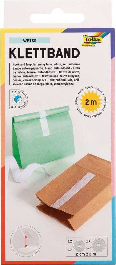 Folia Paper Klittenband Folia 20mmx2m wit 2 rollen