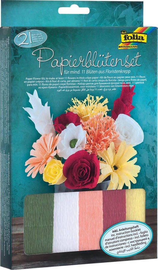 Folia knutselset crÃªpe papier bloemen 21-delig
