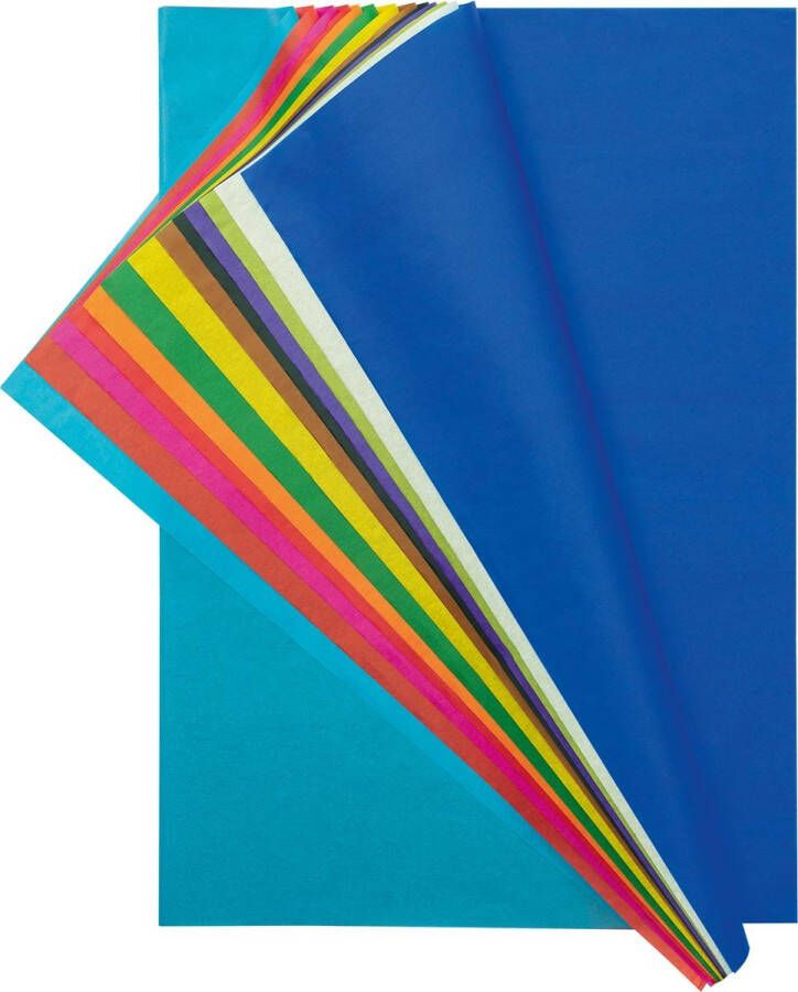 Folia zijdepapier geassorteerde kleuren: donkerblauw wit lichtgroen paars zwart bruin geel groe...