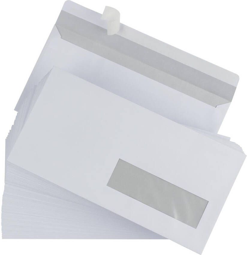 Gallery enveloppen ft 110 x 220 mm venster rechts stripsluiting doos van 500 stuks