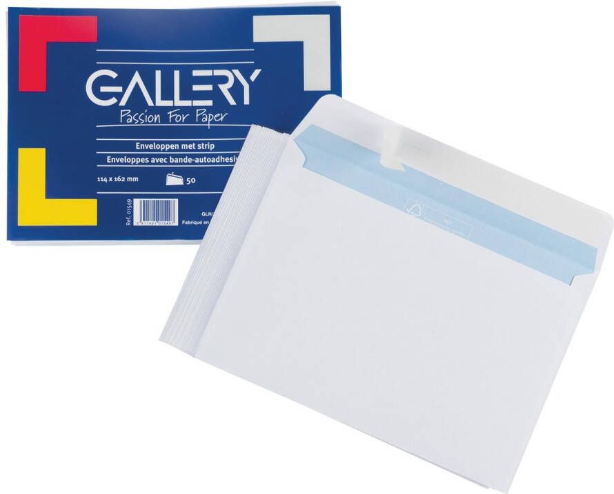 Gallery enveloppen ft 114 x 162 mm stripsluiting pak van 50 stuks