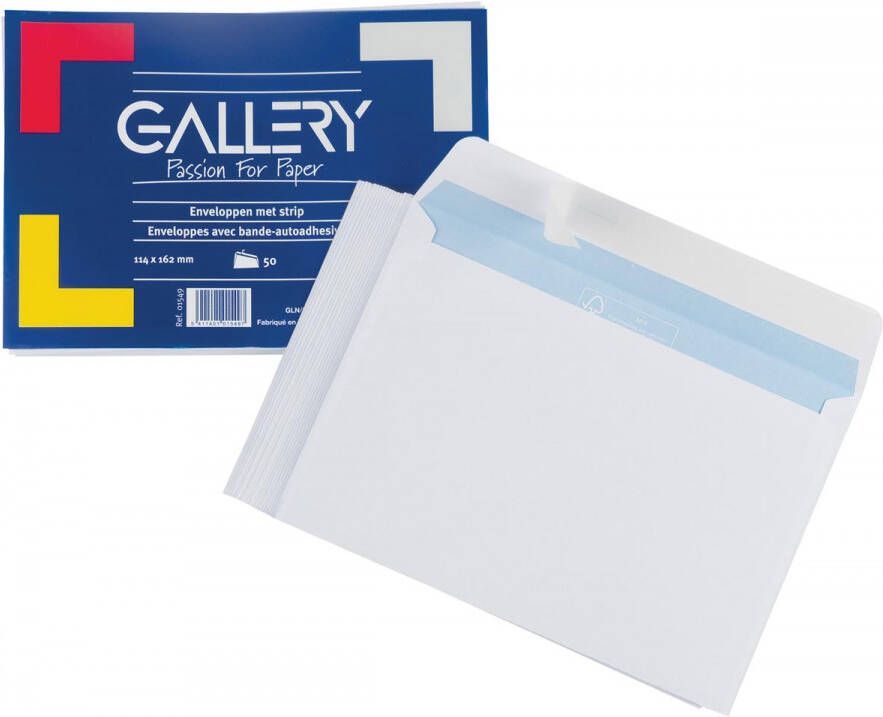 Gallery enveloppen ft 114 x 162 mm, stripsluiting, pak van 50 stuks online kopen