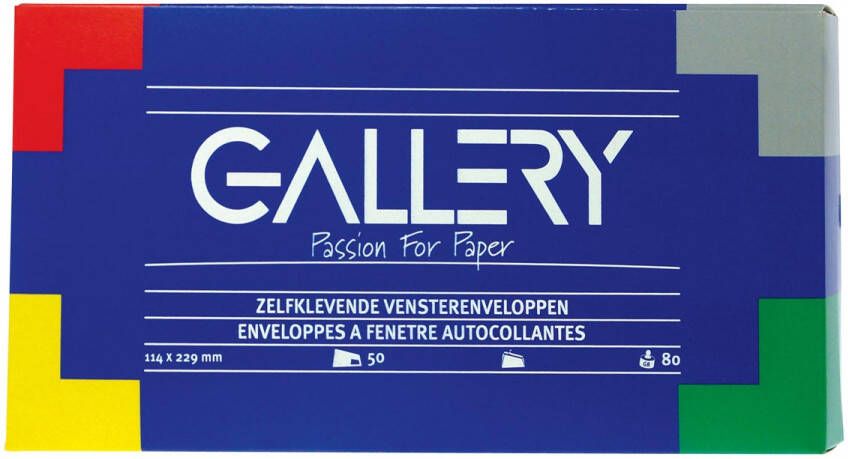 Gallery enveloppen ft 114 x 229 mm, met venster rechts, stripsluiting, doos van 50 stuks online kopen