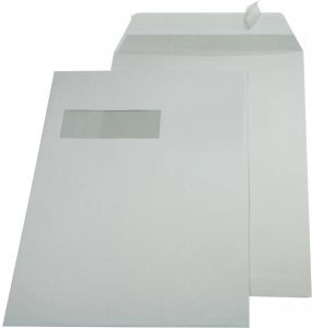 Gallery enveloppen ft 229 x 324 mm venster links stripsluiting binnenzijde grijs doos van 250 stuks