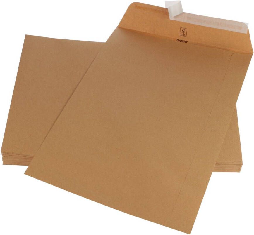 Gallery enveloppen ft 250 x 353 mm stripsluiting bruine kraft doos van 250 stuks