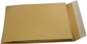 Gallery enveloppen met balg ft 229 x 324 x 35 mm stripsluiting bruine kraft doos van 250 stuks