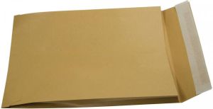 Gallery enveloppen met balg ft 250 x 350 x 40 mm stripsluiting bruine kraft doos van 250 stuks