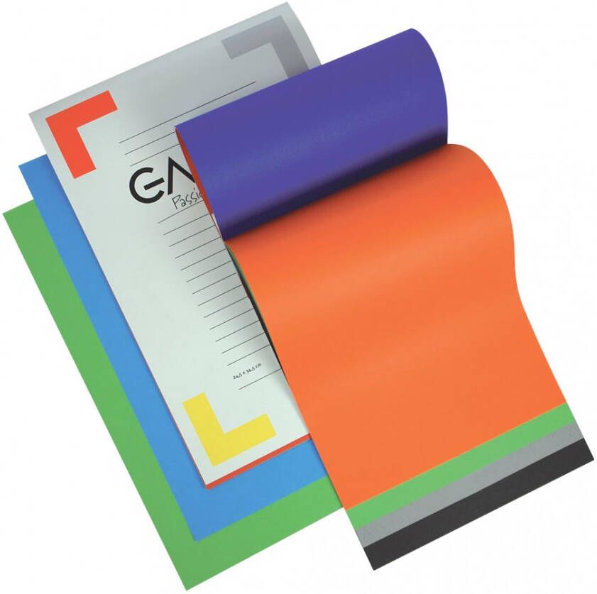 Gallery gekleurd tekenpapier Multicolor ft 24 5 x 34 5 cm 120 g m² blok van 20 vel