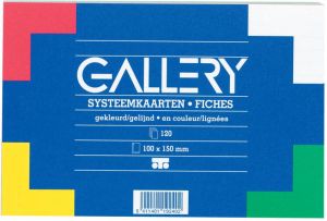 Gallery gekleurde systeemkaarten ft 10 x 15 cm gelijnd pak van 120 stuks